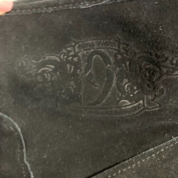 Nine West Suede Leather Booties Boots 9 Black Faux Fur Wedge Heel Round Toe - Picture 7 of 8